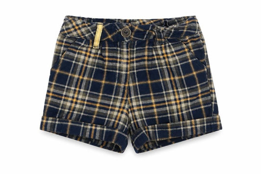 Dunnes Boys Blue Plaid Cotton Chino Shorts Size 5 Years Regular Zip