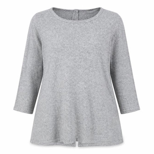 COIN 1804 Womens Grey Round Neck Rayon Tunic Jumper Size XL