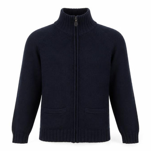 Sfera Mens Blue Mock Neck Acrylic Full Zip Jumper Size L