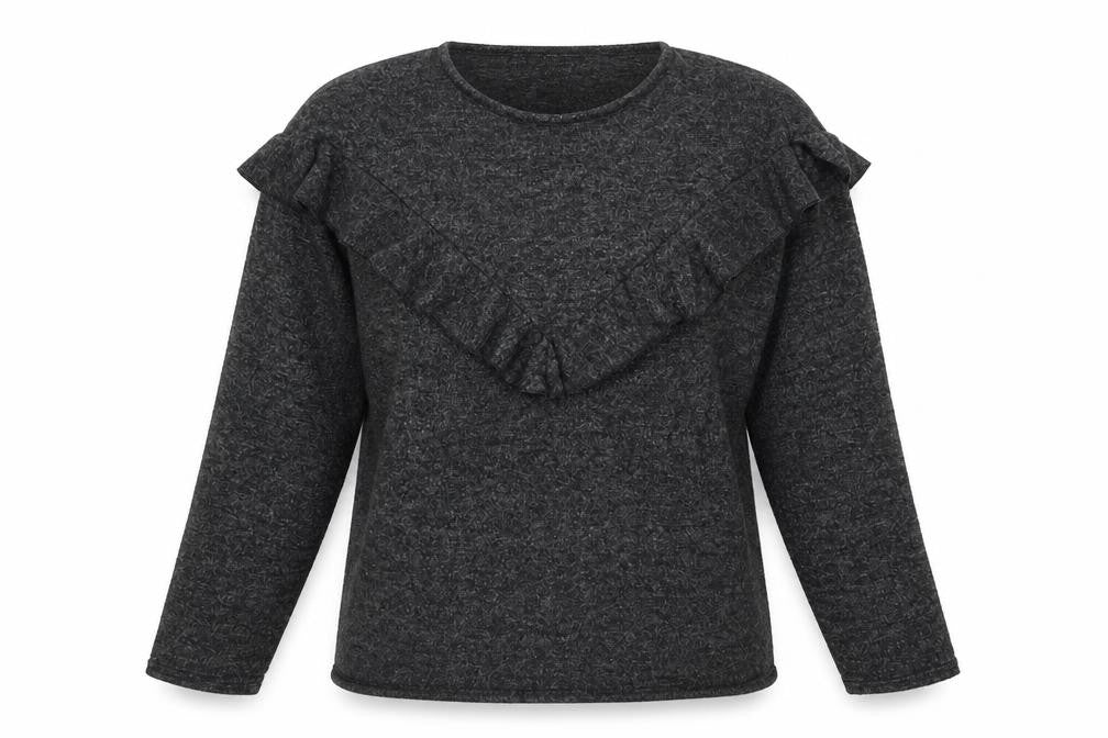 Front view of New Look women’s grey round neck polyester jumper, size S