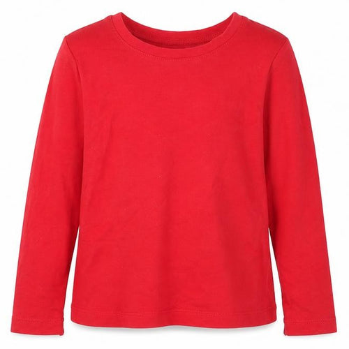 Dunnes Stores Girls Red Cotton Basic T-Shirt Size 2-3 Years Round Neck