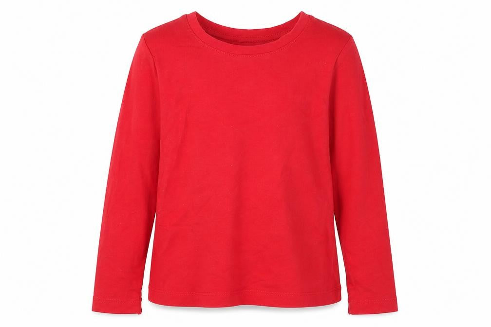Dunnes Stores Girls Red Cotton Basic T-Shirt Size 2-3 Years Round Neck