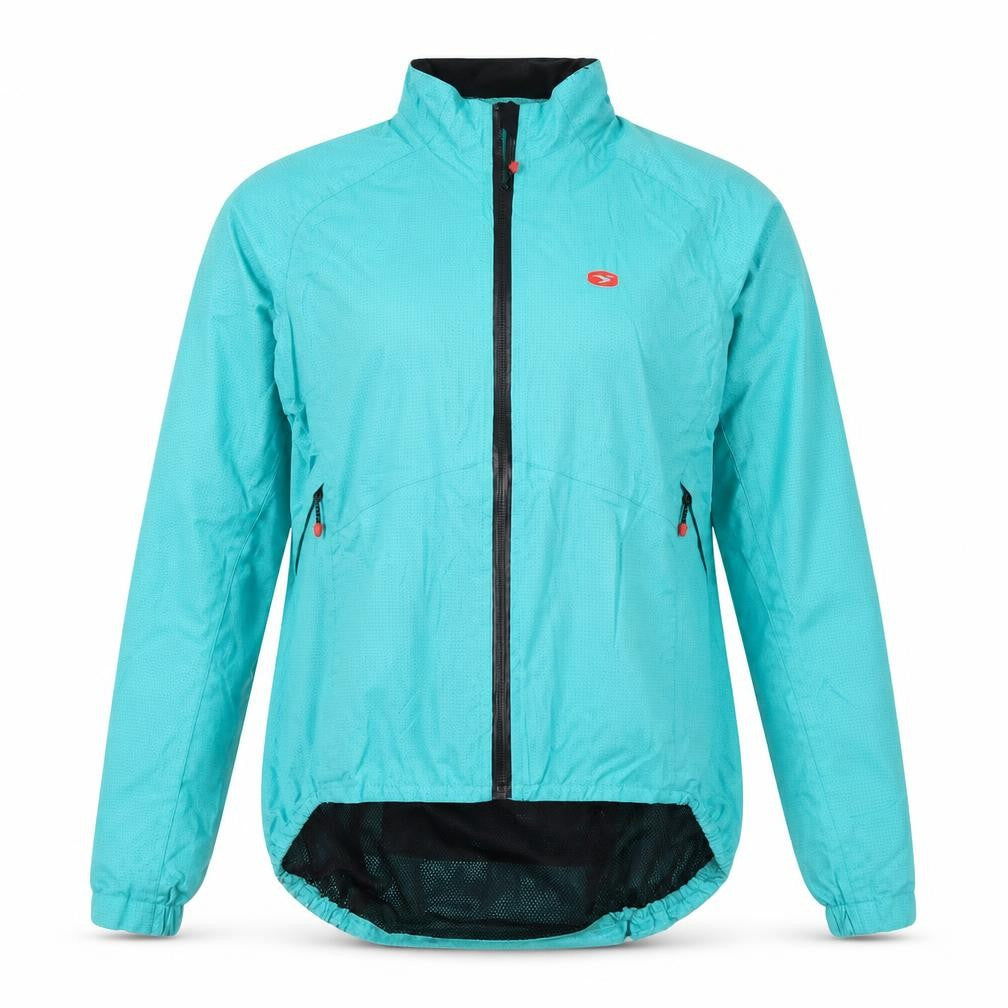Front view of SUGOI women’s green anorak coat, size XS, zip