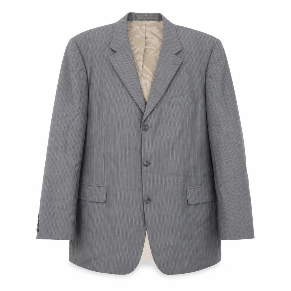 Digel Mens Grey Striped Wool Jacket Suit Jacket Size 48