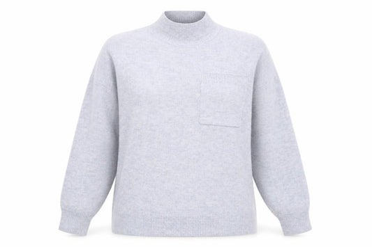 Front view of F&F women’s blue round neck polyester jumper, size UK 14