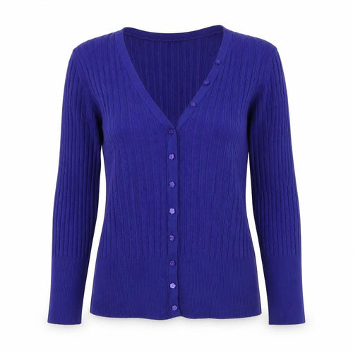 CC Womens Blue V-Neck Cotton Cardigan Jumper Size S