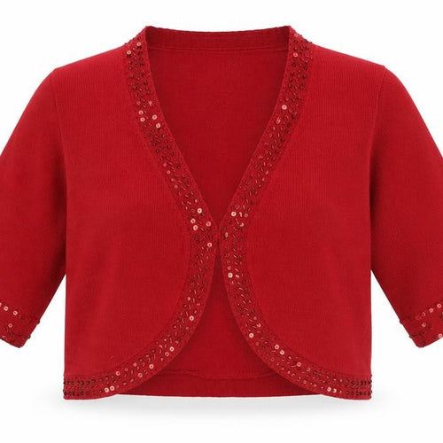 Changes By Together Womens Red V-Neck Acrylic Cardigan Jumper Size 12