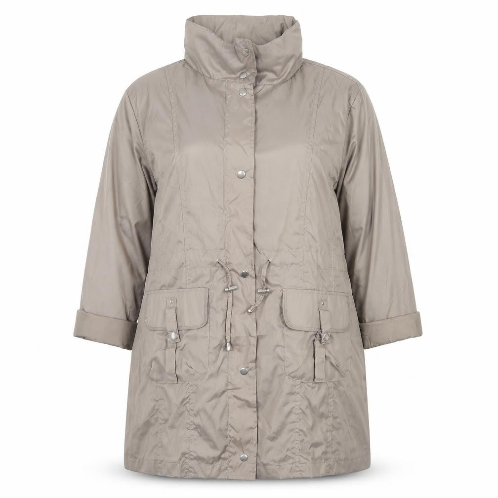 Front view of La Maison Du jersey women’s brown jacket, size UK 18, zip