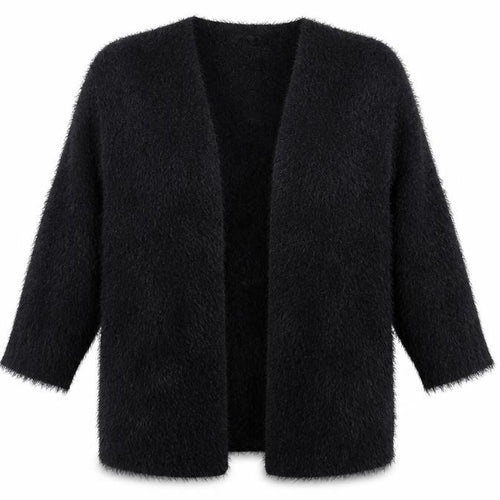 FOREVER 21 Womens Black V-Neck Nylon Cardigan Jumper Size S