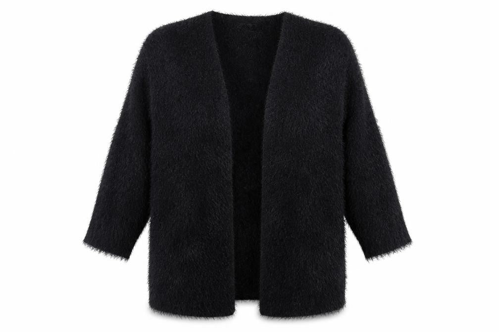 FOREVER 21 Womens Black V-Neck Nylon Cardigan Jumper Size S