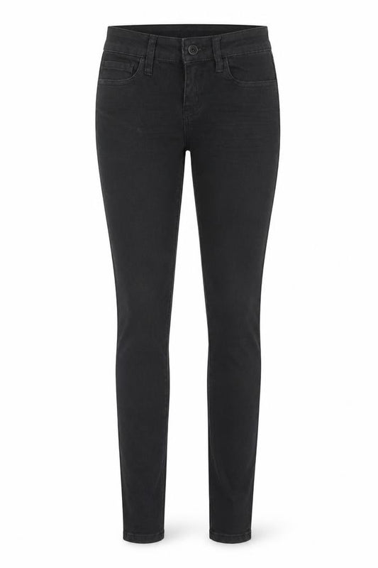 Front view of American Jeans women’s black cotton skinny jeans, size UK 24, in, 31-inch leg regular button