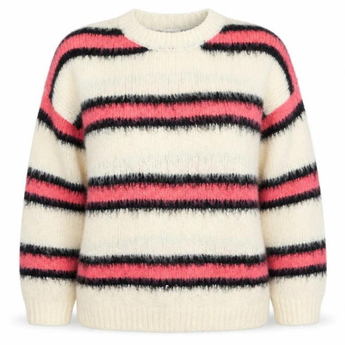 TU Womens Multicoloured Round Neck Striped Acrylic Henley Jumper Size L