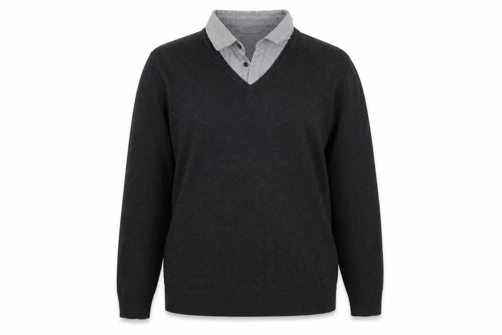 Front view of Jack Reid women’s grey collared cotton jumper, size L