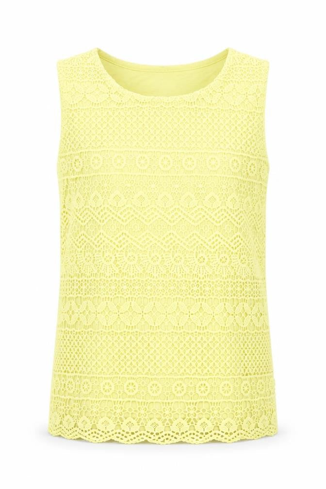 Intuition Womens Yellow Round Neck Cotton Vest Jumper Size 8
