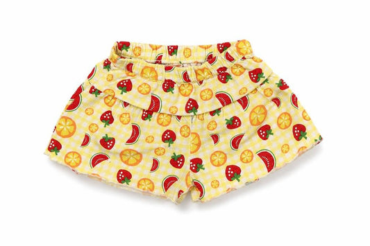 Fisher Price Girls Yellow Geometric Cotton Bermuda Shorts Size 2 Years Regular - Fruit