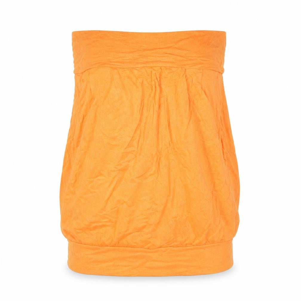 Front view of Papaya women’s orange viscose basic tank, size UK 10, off the shoulder