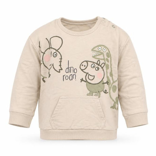 George Girls Beige Cotton Pullover Jumper Size 12-18 Months - George Pig