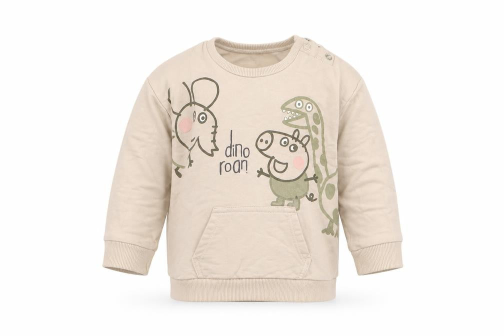 George Girls Beige Cotton Pullover Jumper Size 12-18 Months - George Pig