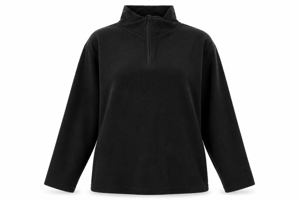 Front view of Infinity Woman women’s black polyester pullover sweatshirt, size XL, zip