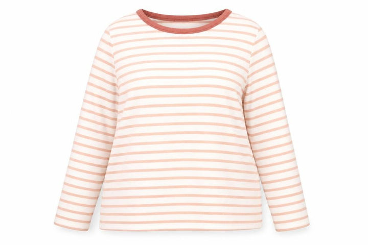 Marks & Spencer Womens Multicoloured Round Neck Striped Cotton Pullover Jumper Size 16