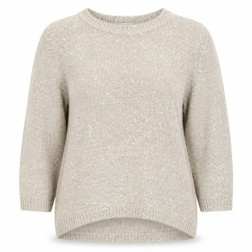 Marks & Spencer Womens Beige Round Neck Polyester Pullover Jumper Size 14