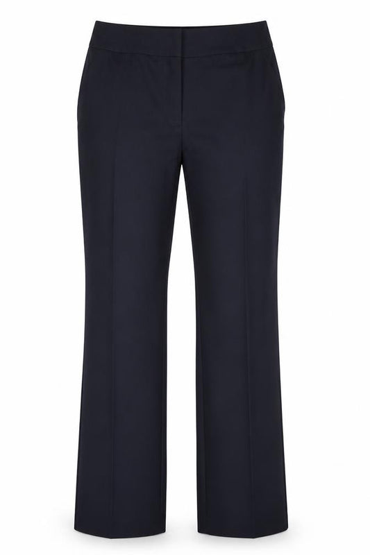 Front view of Papaya women’s blue polyester trousers, size UK 16, 32-inch leg regular