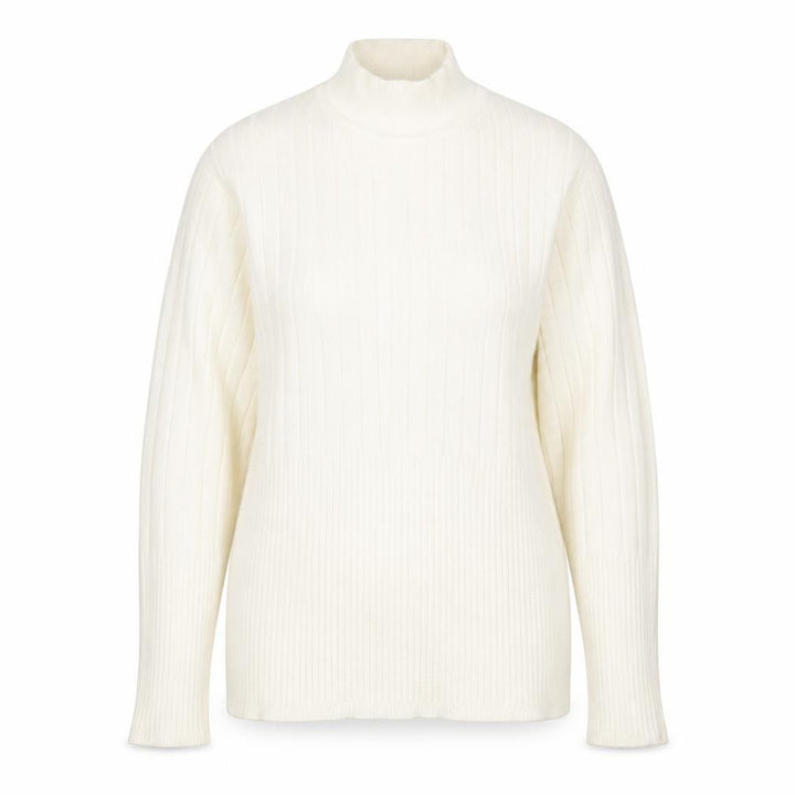 Marks & Spencer Womens Ivory High Neck Viscose Pullover Jumper Size 14