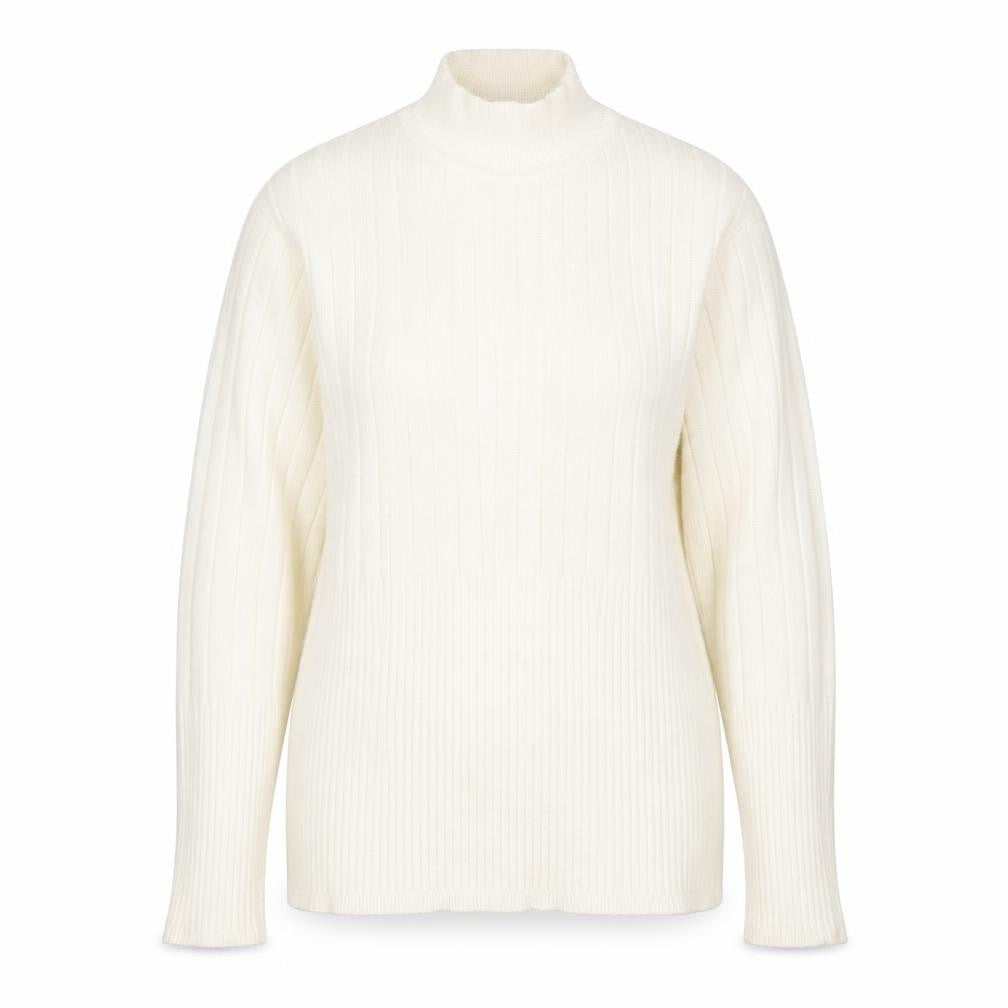 Marks & Spencer Womens Ivory High Neck Viscose Pullover Jumper Size 14