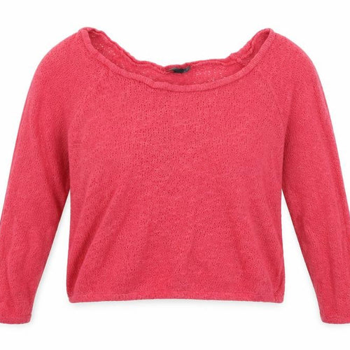 Topshop Womens Pink Scoop Neck 100% Cotton Pullover Jumper Size 10
