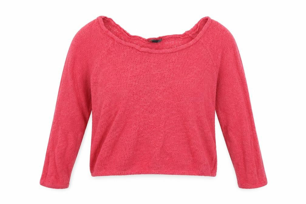 Topshop Womens Pink Scoop Neck 100% Cotton Pullover Jumper Size 10