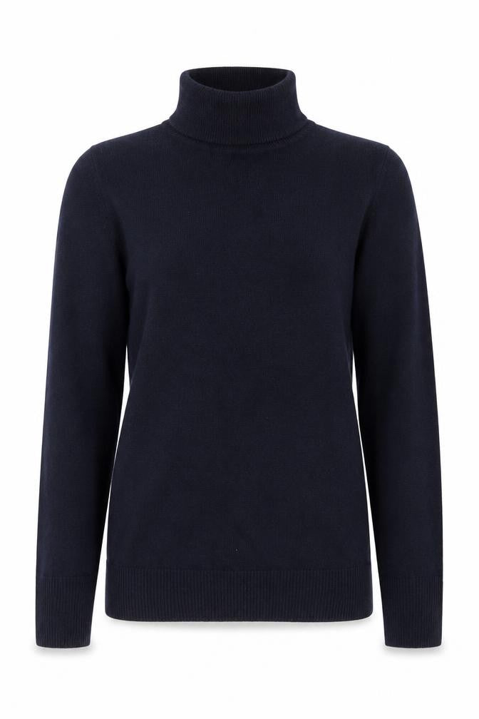 Marks & Spencer Womens Blue Mock Neck Acrylic Pullover Jumper Size 8