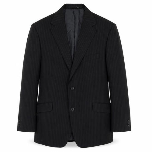 Marks & Spencer Mens Black Striped Polyester Jacket Suit Jacket Size 44