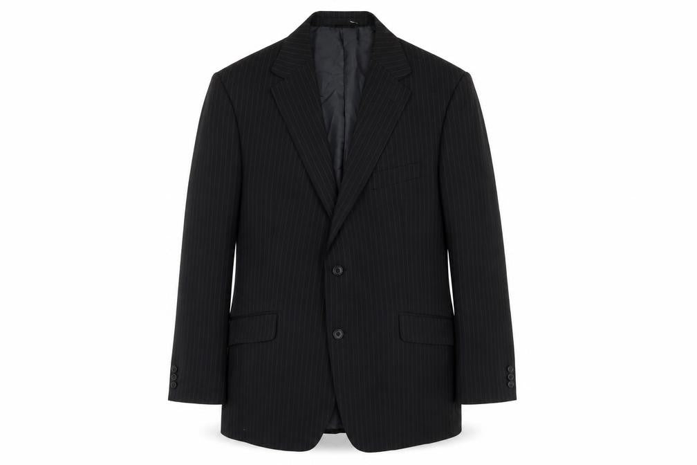 Marks & Spencer Mens Black Striped Polyester Jacket Suit Jacket Size 44