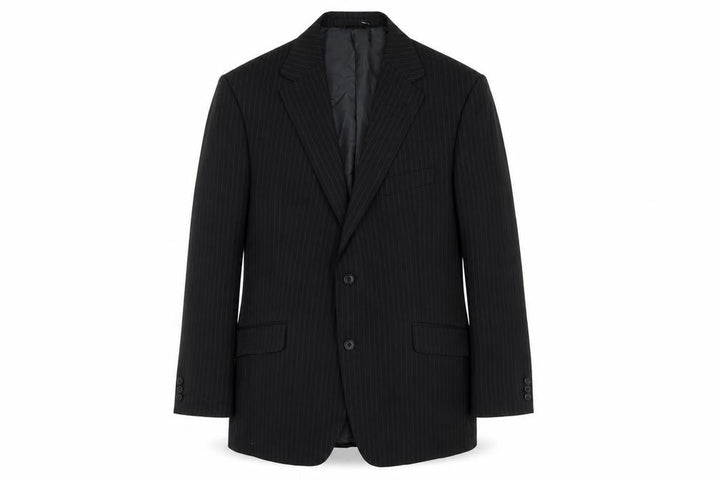 Marks & Spencer Mens Black Striped Polyester Jacket Suit Jacket Size 44