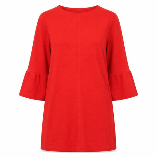 Marks & Spencer Womens Red Round Neck Polyester Tunic Jumper Size 12
