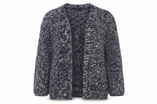 Front view of Next women’s blue v-neck cotton cardigan jumper, size L