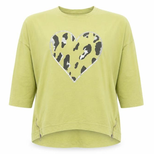 Preworn Womens Green Animal Print Polyester Pullover Sweatshirt Size XL - Heart