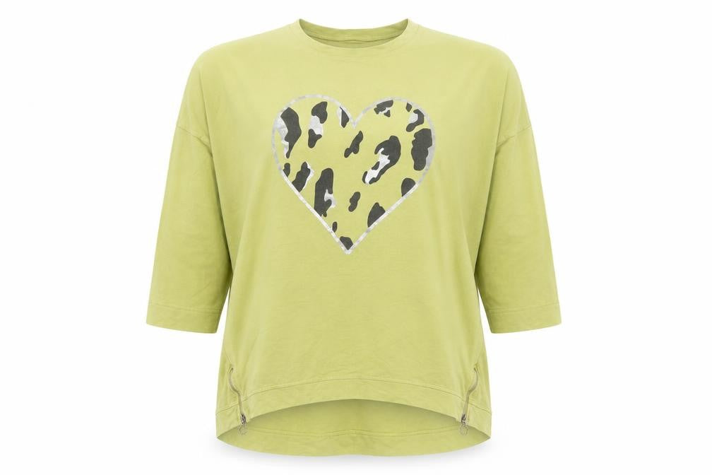 Preworn Womens Green Animal Print Polyester Pullover Sweatshirt Size XL - Heart