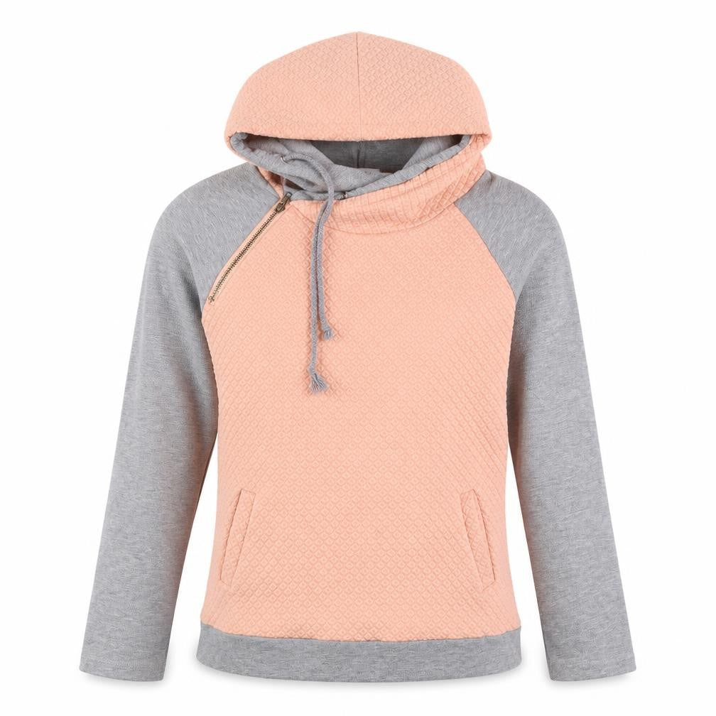 Front view of Yidarton women’s pink cotton pullover hoodie, size M, pullover