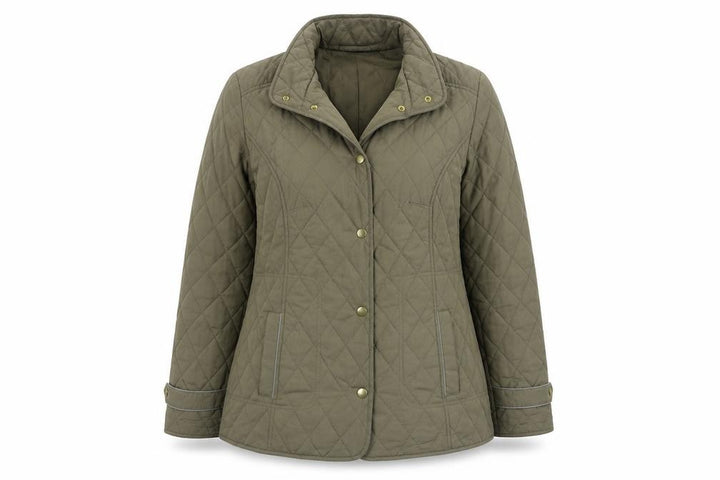 Marks & Spencer Womens Beige Quilted Coat Size 14 Button
