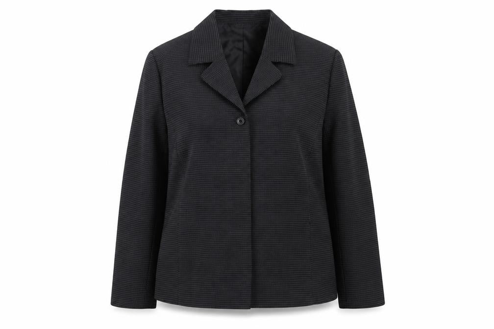 Front view of Next women’s grey jacket blazer, size UK 16, button