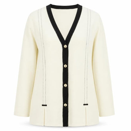 la confidence Womens Beige Round Neck Viscose Cardigan Jumper Size M