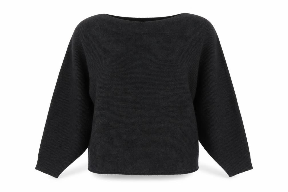Front view of Zara women’s grey scoop neck viscose jumper, size M