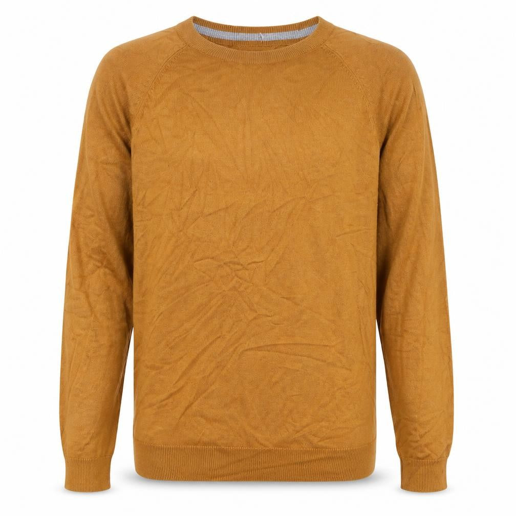 Pull&Bear Mens Brown Crew Neck Acrylic Pullover Jumper Size M