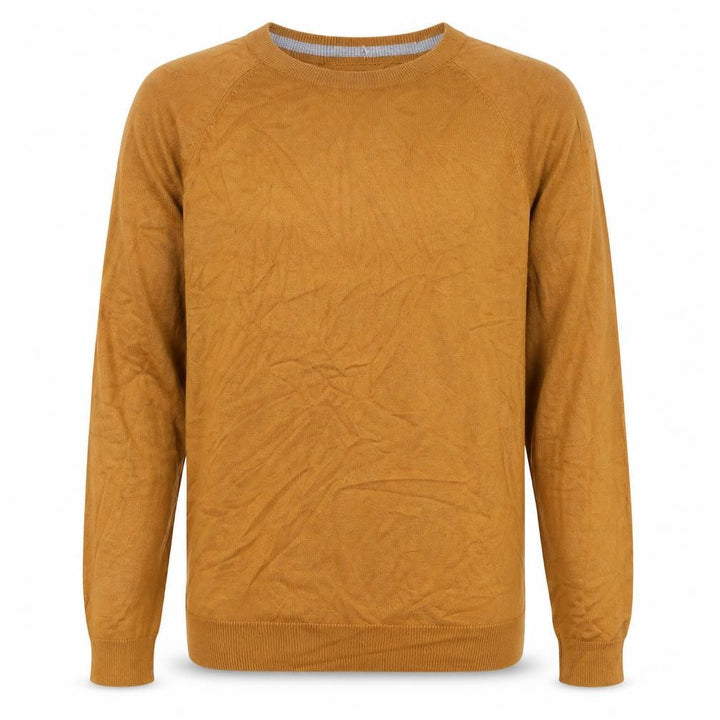 Pull&Bear Mens Brown Crew Neck Acrylic Pullover Jumper Size M