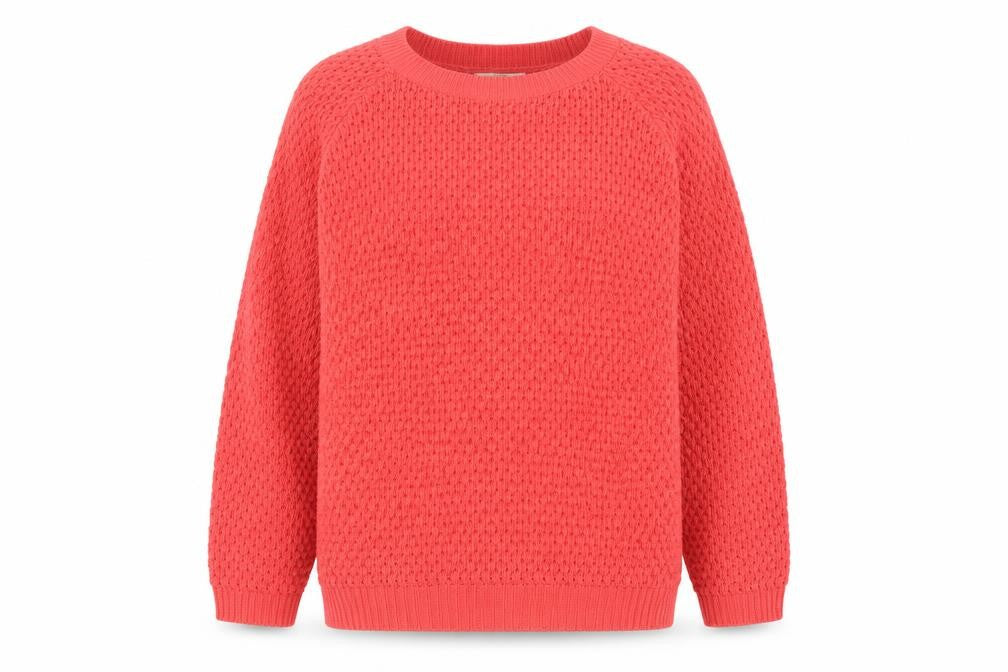 Front view of George women’s red crew neck acrylic jumper, size L