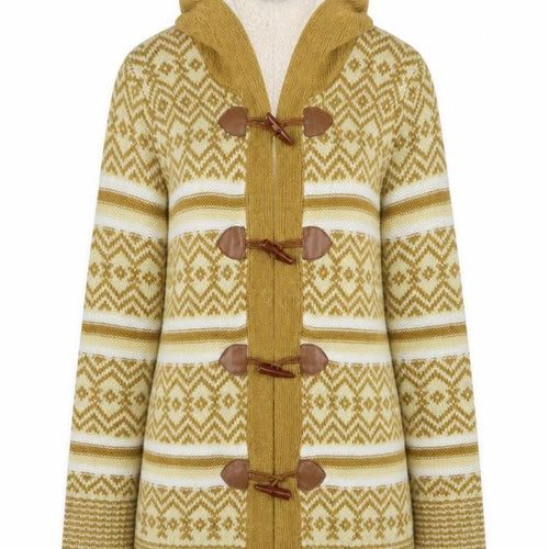 Be You Womens Yellow Argyle/Diamond Overcoat Coatigan Size 12