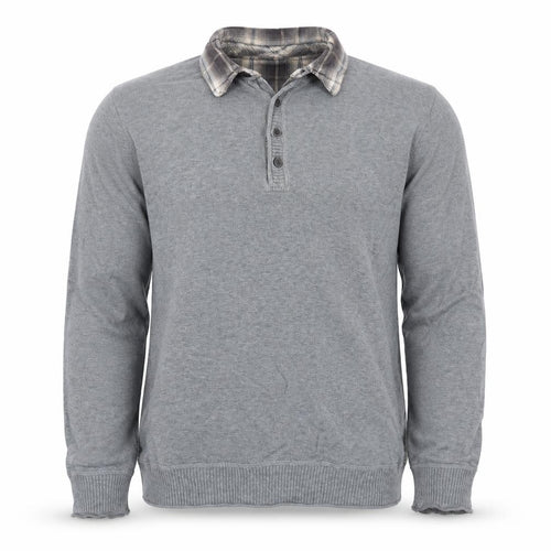 Marks & Spencer Mens Grey Collared Cotton Pullover Jumper Size M