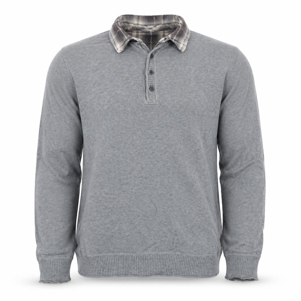 Marks & Spencer Mens Grey Collared Cotton Pullover Jumper Size M