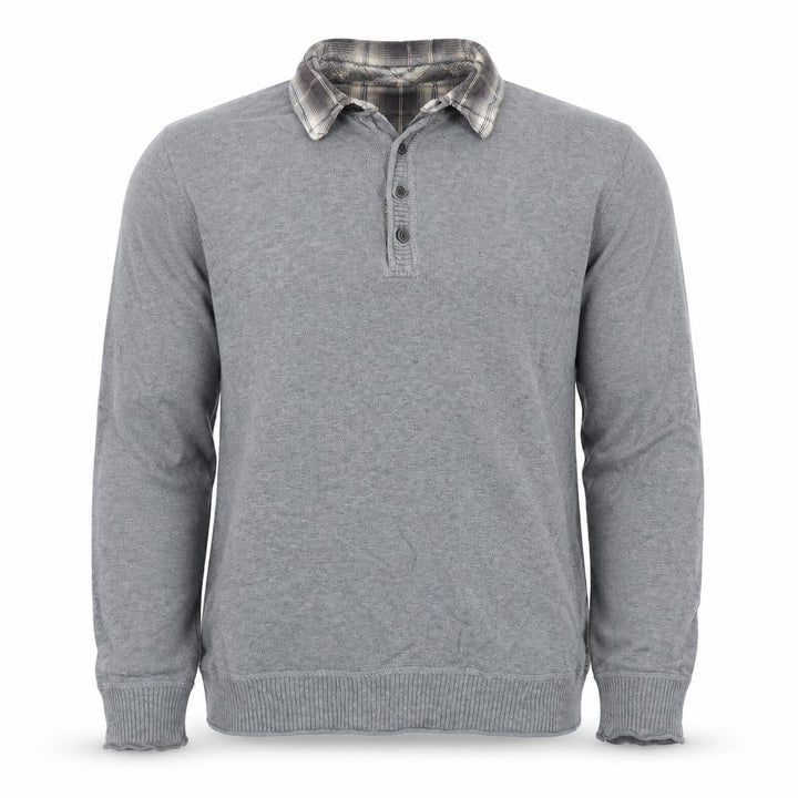 Marks & Spencer Mens Grey Collared Cotton Pullover Jumper Size M
